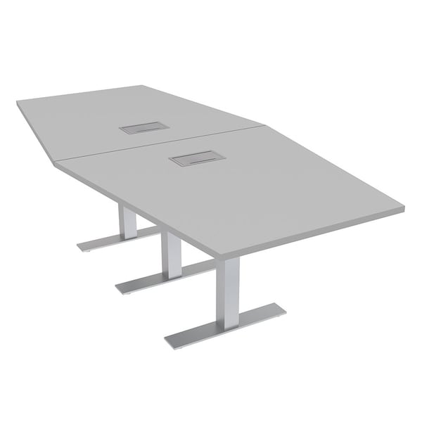 45 in W, 96 in L, 29 in H, Engineered Wood Top, Grey